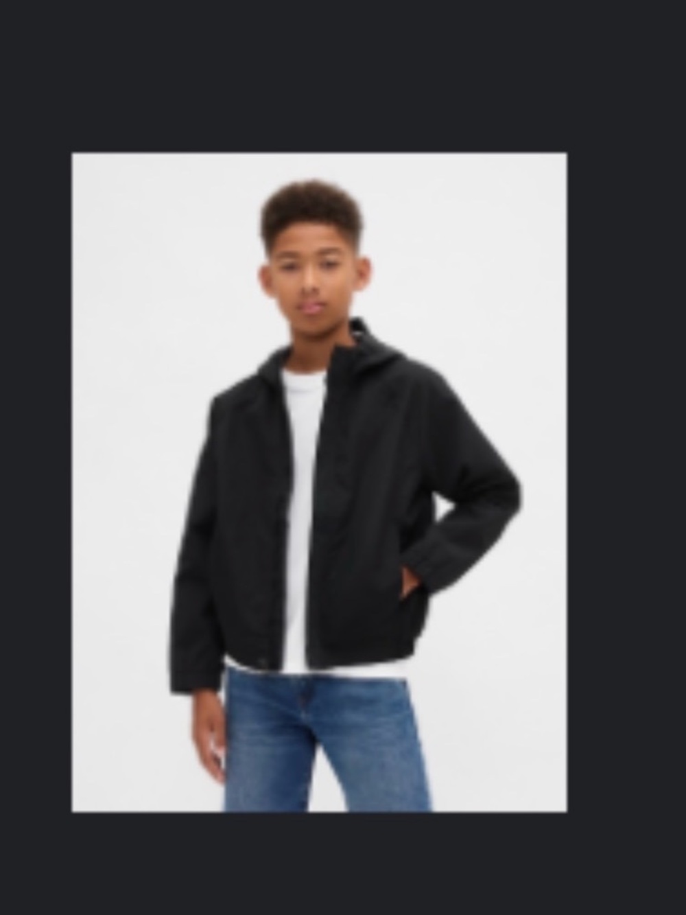 GAP Kids Black Rain Jacket with Hood size XL